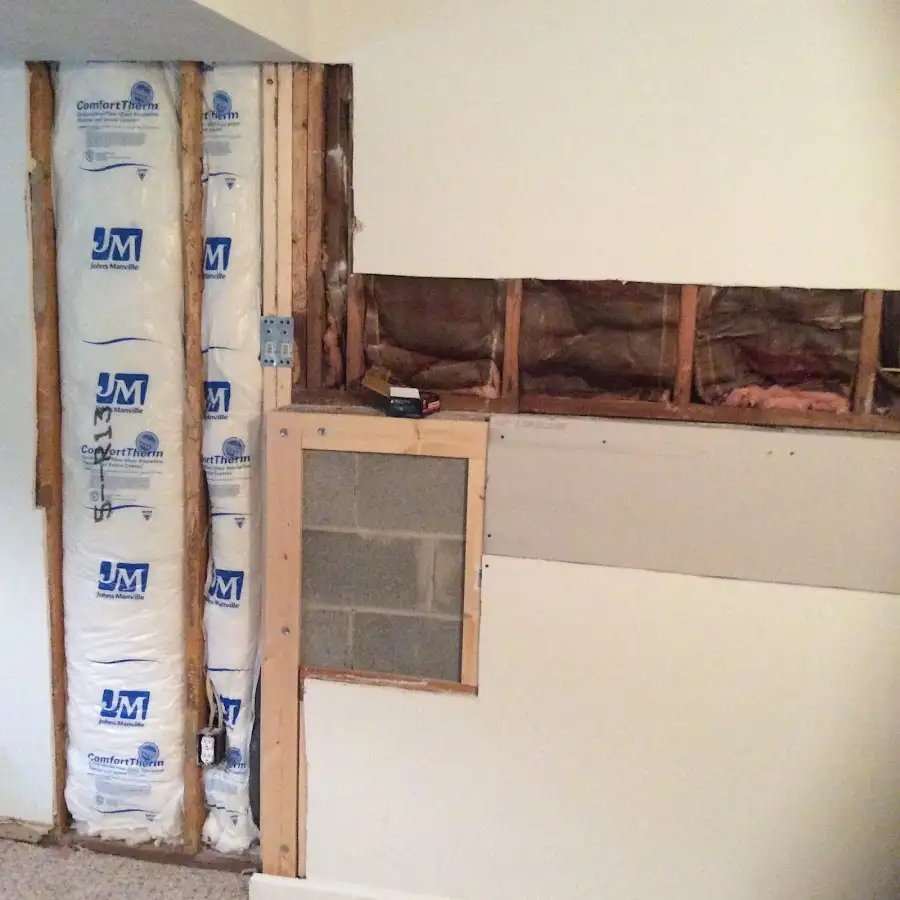 Wall insulation replacement during Contents Cleaning & Restoration in Yorkville